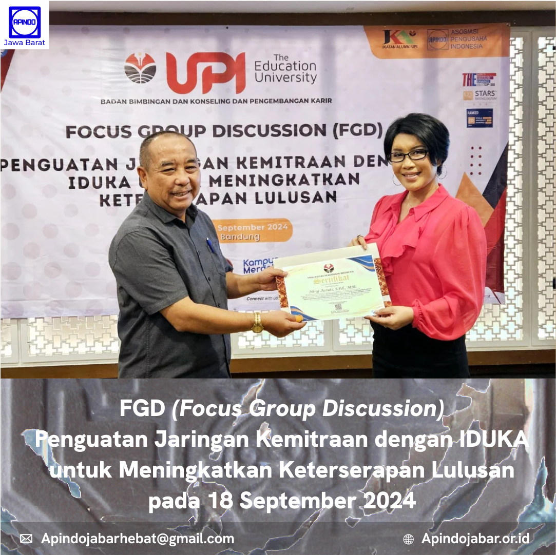 FGD Penguatan Jaringan Kemitraan dengan IDUKA untuk Meningkatkan Keterserapan Lulusan pada 18 September 2024