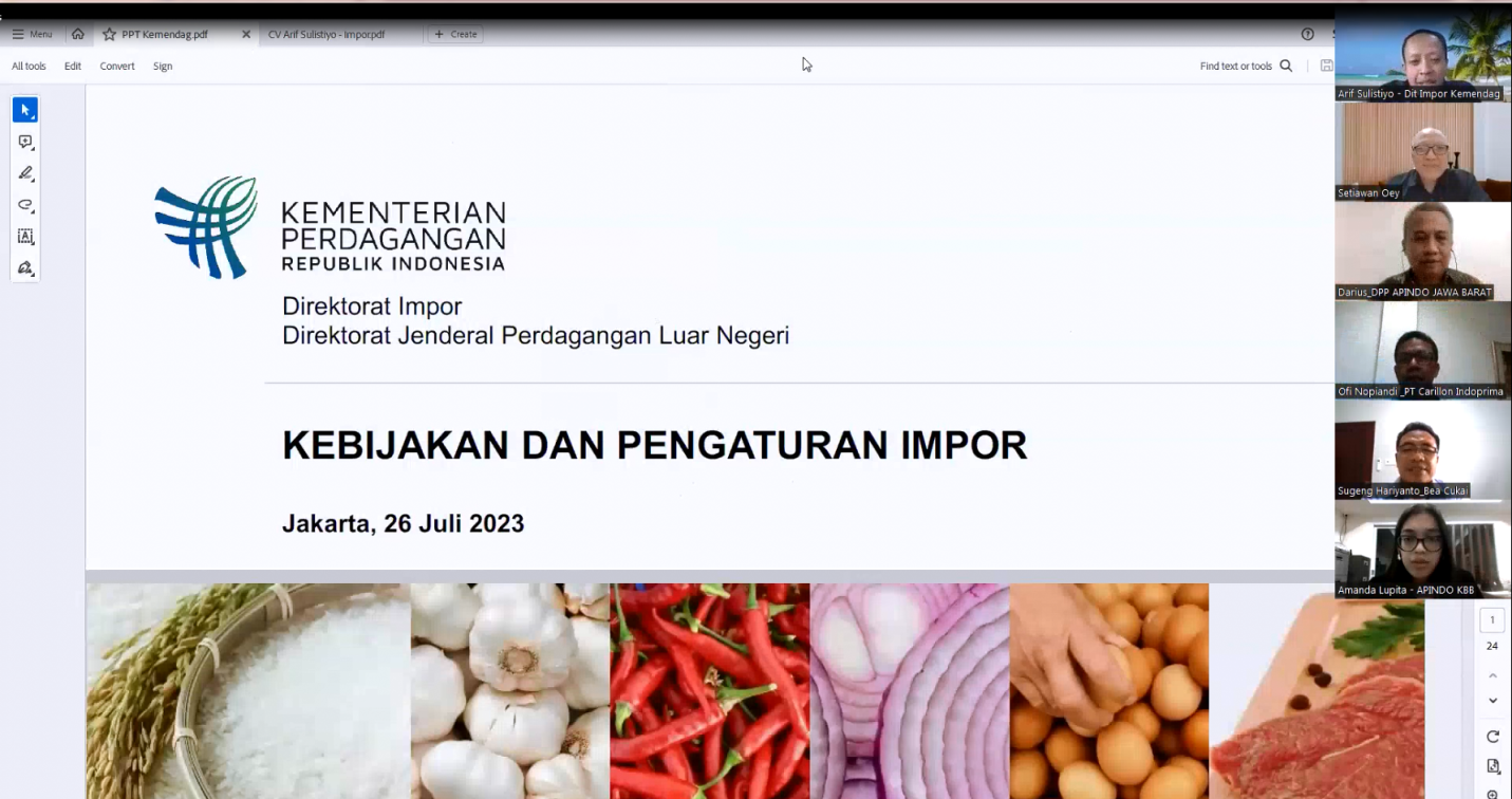 Sosialisasi Kebijakan baru oleh Kemeterian Perdagangan dan Direkorat Jenderal Bea Cukai.