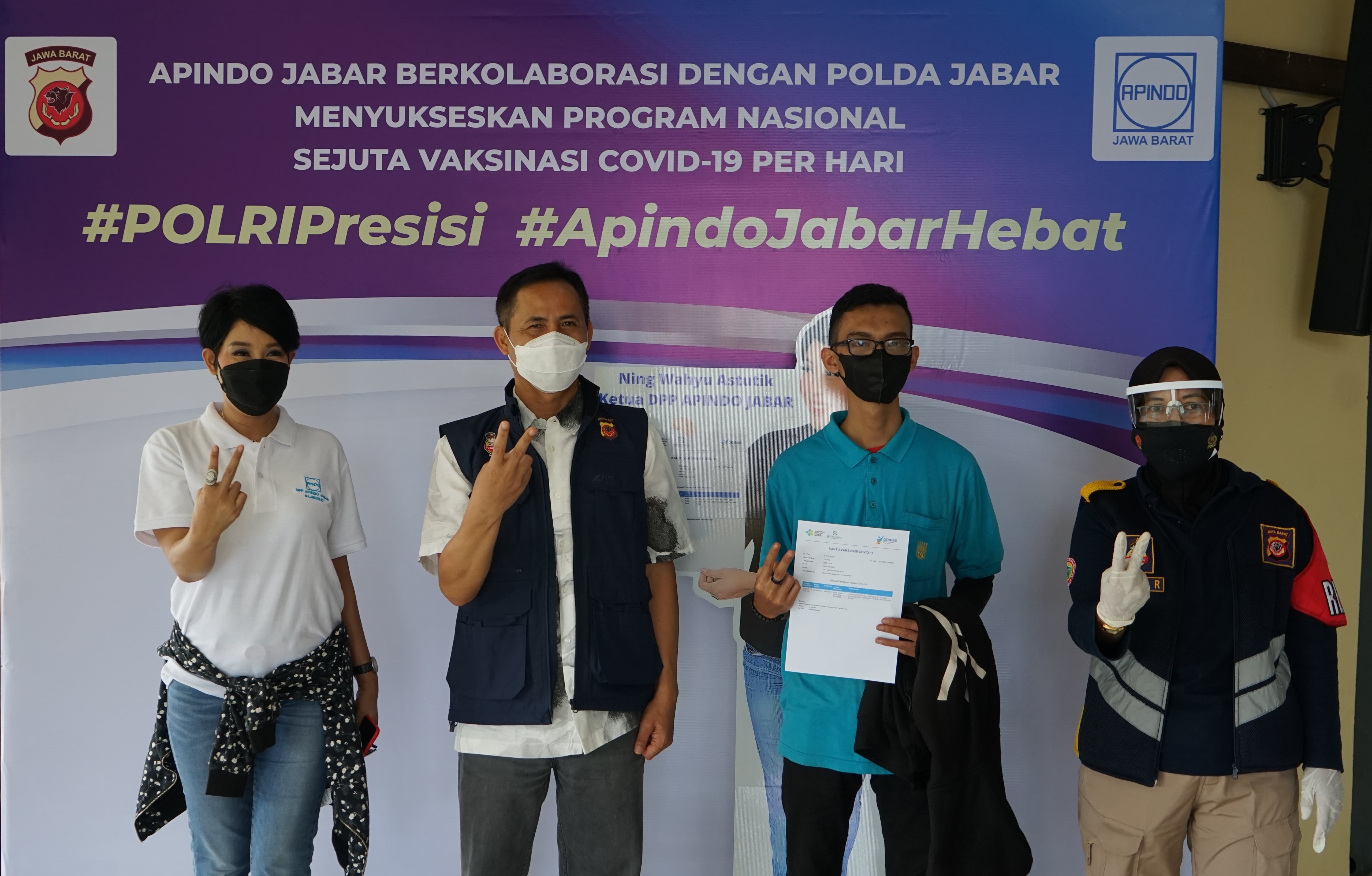 Kolaborasi APINDO JABAR - POLDA JABAR Dalam Mensukseskan Program Nasional Sejuta Vaksin Covid-19 Perhari 